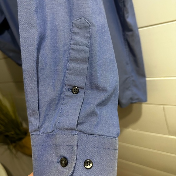 Nordstrom Mens Shop Non Iron 18.5 Long Sleeve Button Up Shirt Classic Fit 34” - Picture 4 of 9